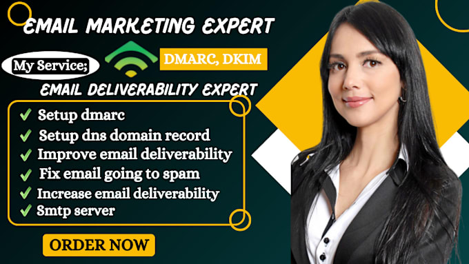 Gig Preview - Fix email going to spam, smtp server, dkim dmarc to improve email deliverability