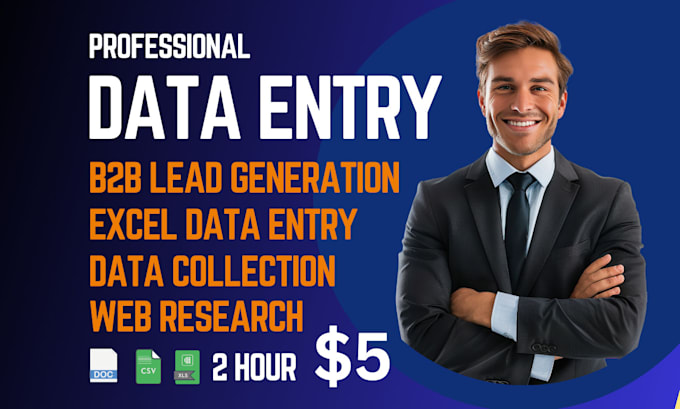 Bestseller - do ms excel data entry in low price, web research