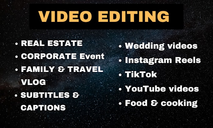 Gig Preview - Do video editing for tiktok, youtube, instagram reels, add captions, subtitles