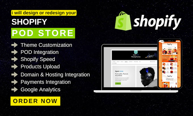 Gig Preview - Do shopify print on demand, shopify printify printful shopify website pod store