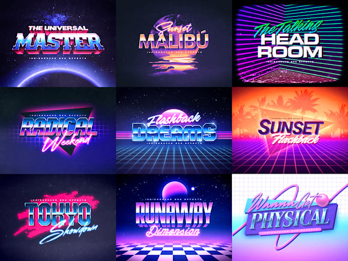 Gig Preview - Make a synthwave logo in the futuristic style of the 80s