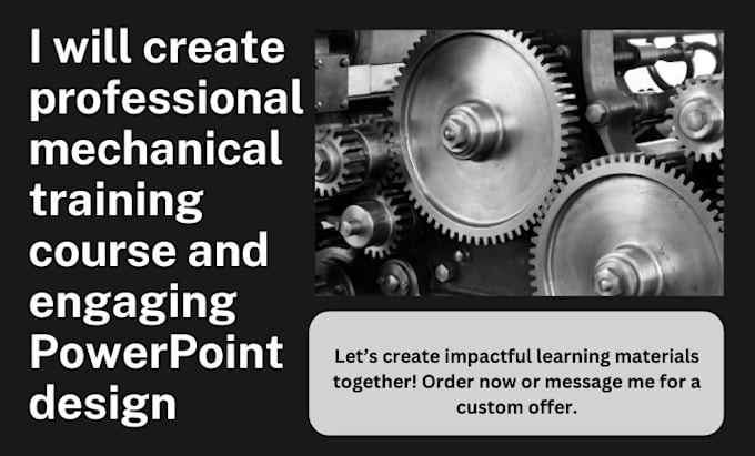 Gig Preview - Create professional mechanical training course and engaging powerpoint design