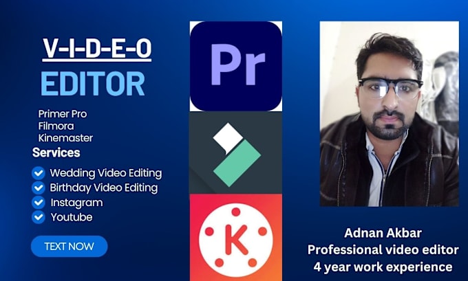 Gig Preview - Be your professional, wedding, and birthday video editor