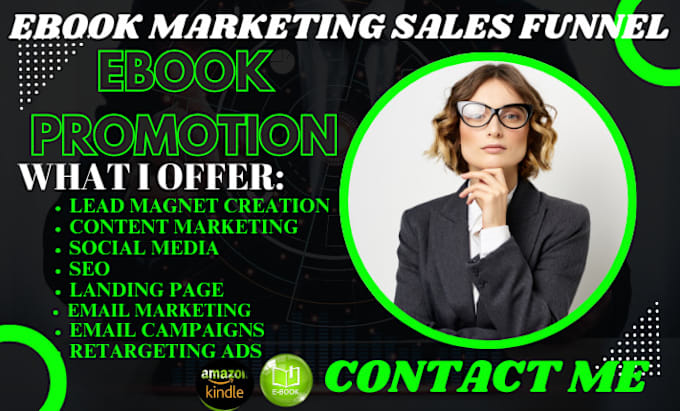 Gig Preview - Ebook marketing sales funnel, ebook promotion, ebook website,