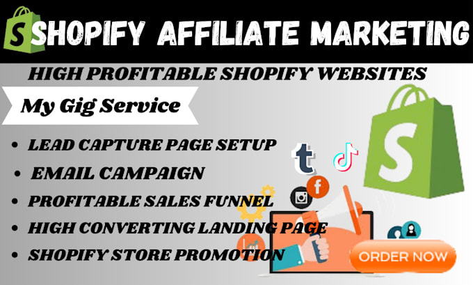 Bestseller - setup shopify affiliate store, shopify affiliate marketing, or shopify marketing