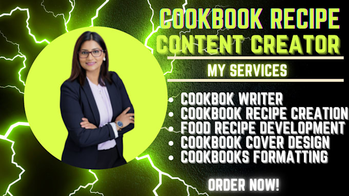 Gig Preview - Write your cookbook recipe, cookbook writer cookbook formatting, cookbook design