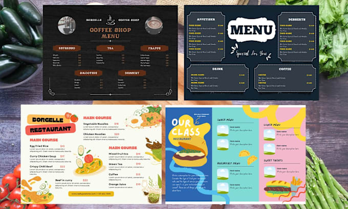 Gig Preview - Do professional and attractive restaurant menu or price list designs