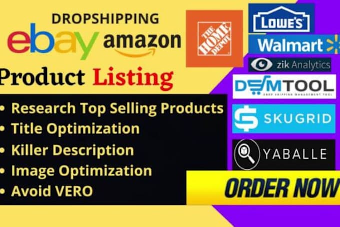 Gig Preview - Do amazon to ebay dropshipping best listing