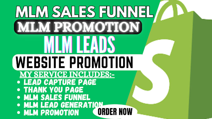 Gig Preview - Do mlm website promotion, mlm sales funnel, mlm recruitment landing page