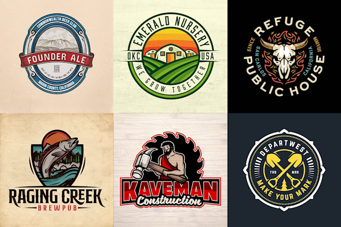 Bestseller - design custom hand drawn, retro, badge and vintage logo for your business