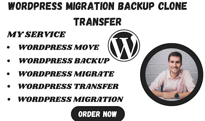 Gig Preview - Transfer move clone website wix to wordpress godaddy domain transfer to shopify