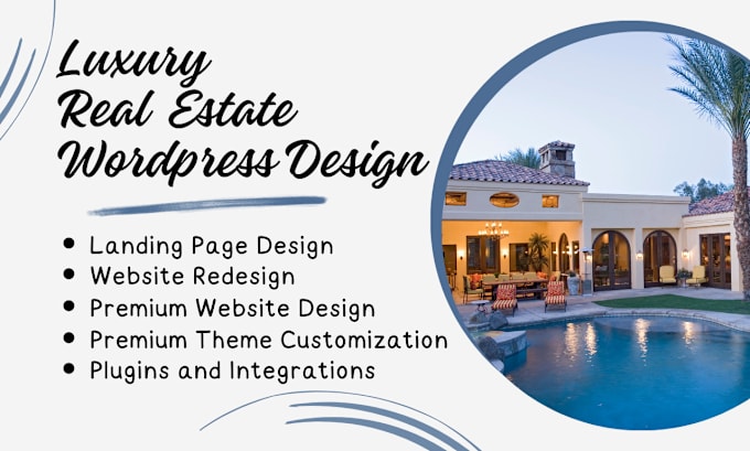 Gig Preview - Luxury wordpress real estate website real estate investor website idx website