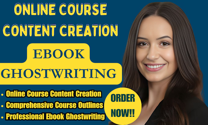 Gig Preview - Ghostwrite online course content, outline course curriculum ebook writing