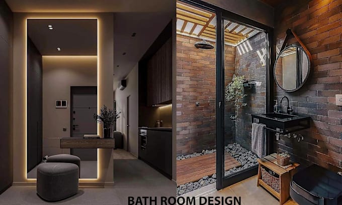 Gig Preview - Do 3d  interior design of bathroom rendering and animation