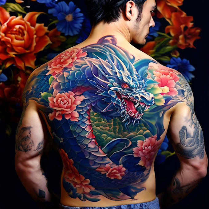 Gig Preview - Create a custom japanes realistic tattoo desing