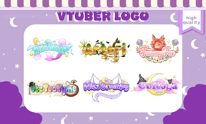 Gig Preview - Design cutom vtuber logo with cute style for vtuber model on your stream