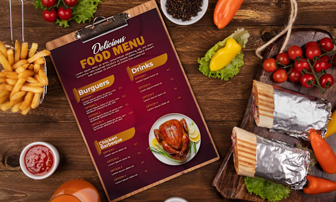 Gig Preview - Provide menu design restaurant menu food menu design