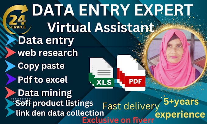 Gig Preview - Do data entry, data mining,copy paste,web research