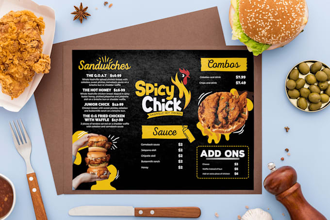 Gig Preview - Create modern unique restaurant menu design