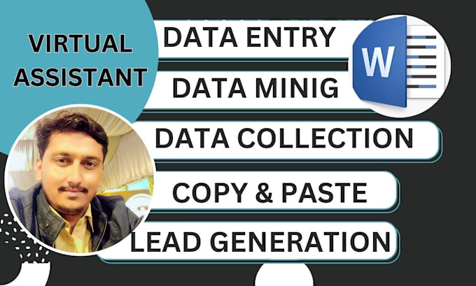 Gig Preview - Be your virtual assistant for data entry, typing, copy paste and web research