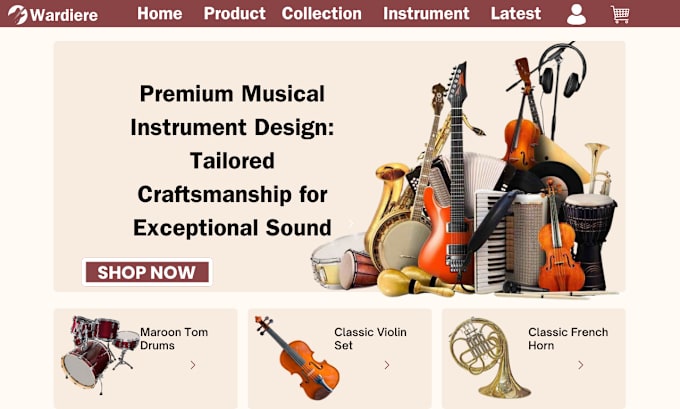 Gig Preview - Design profitable shopify musical instrument store music website guitar store