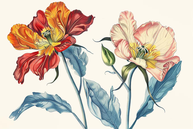 Bestseller - create a botanical illustration of flowers and plants