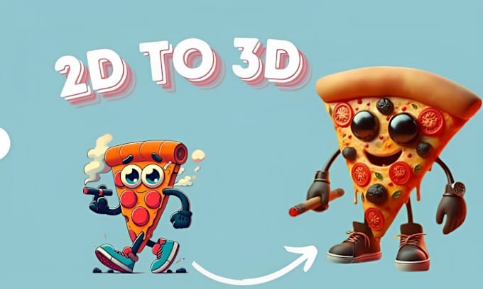 Gig Preview - Convert 2d to 3d cute character modeling with cutie cartoon style