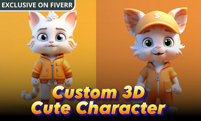 Gig Preview - Create cute 3d character models for cartoon, games, and 3d printing