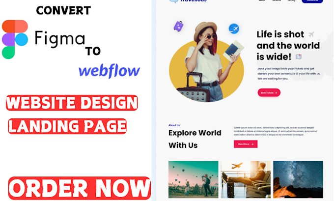 Gig Preview - Design figma website, landing page webflow website design