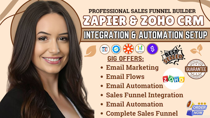 Gig Preview - Do zapier integration, systeme io sales funnel, systeme io, zoho CRM, monday CRM