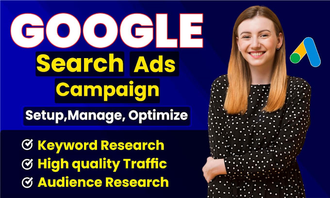 Gig Preview - Setup and manage google ppc adwords search ads campaign grow business