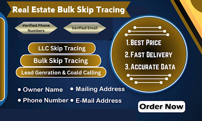 Gig Preview - Do bulk skip tracing llc skip tracing for real estate leads