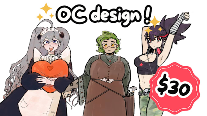 Gig Preview - Draw you a character, an oc, a vtuber design