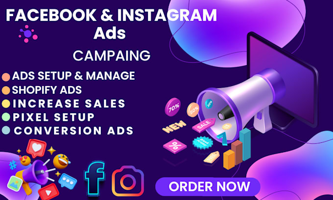 Gig Preview - Be your manage facebook ads marketing, instagram ads campaign