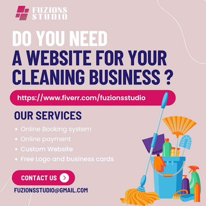 Gig Preview - Create a website for your cleaning company with an easy online booking system