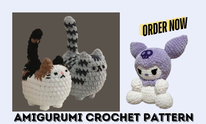 Gig Preview - Meticulously write step by step amigurumi animal and toy crochet pattern in PDF