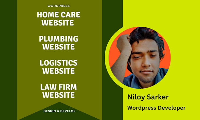 Gig Preview - Make home care, logistics, law firm, plumbing wordpress site