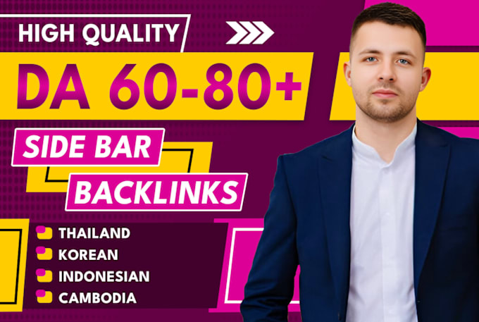 Gig Preview - High da 60 to 90 high quality sidebar blogroll indo thai korean seo backlinks