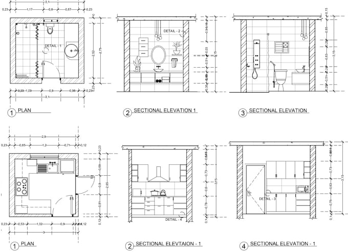 Gig Preview - Draft 2d floor plans, sections,  3d models, 2d and 3drenders