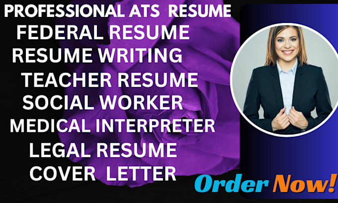 Gig Preview - Write executive federal resume for USA jobs, resume writing ,cover letter