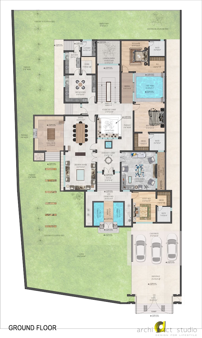 Gig Preview - Transform your architectural plans with photoshop renderings