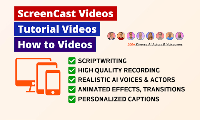 Gig Preview - Record and edit screencast tutorial videos for your website or app