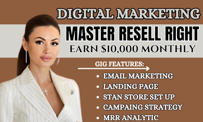 Gig Preview - Set up email marketing campaign to promote master resell right courses