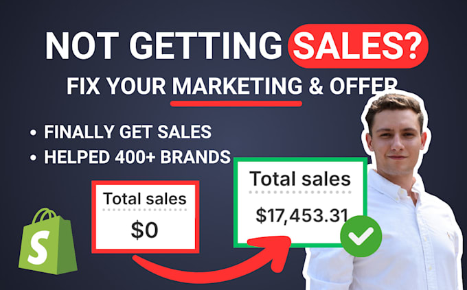 Gig Preview - Help you get shopify sales by improving your marketing and offer