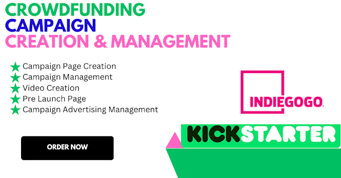 Gig Preview - Create, manage and promote your kickstarter, indiegogo campaign