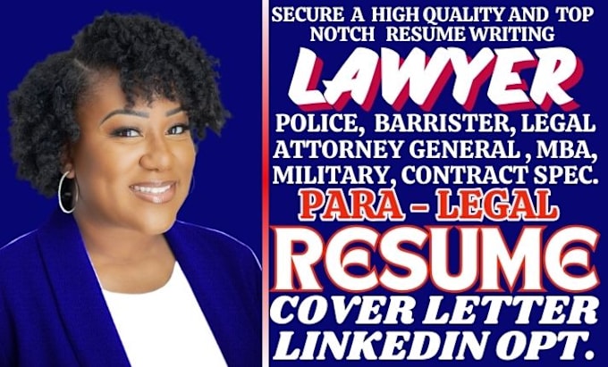 Gig Preview - Write lawyer resume legal attorney paralegal and barrister resume writing