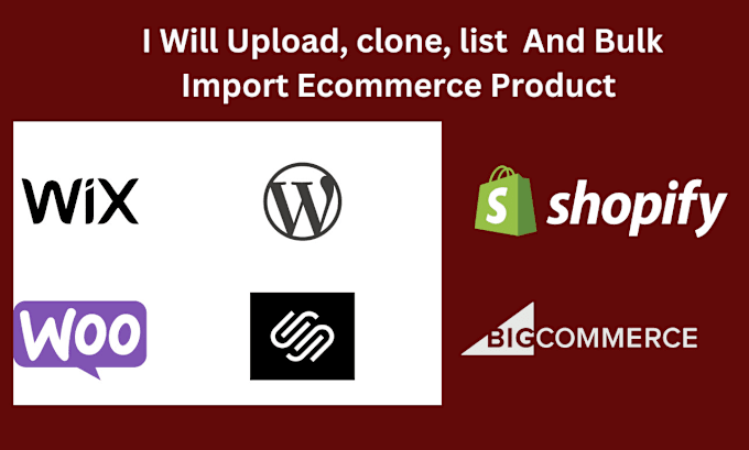 Gig Preview - Bulk import and export products on shopify, woocommerce, wix, ebay and more