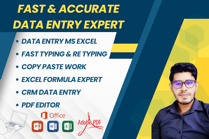 Gig Preview - Do data entry typing work and copy paste and excel  data  entry