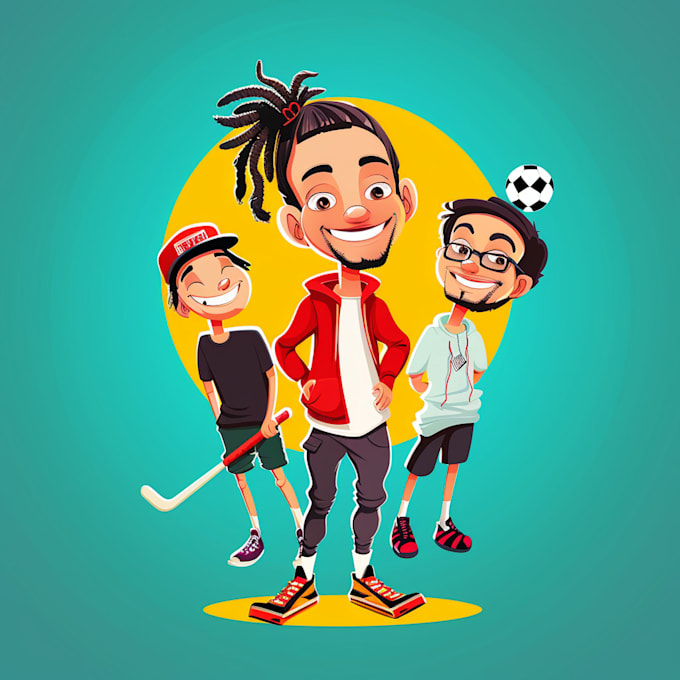 Gig Preview - Draw sports cartoon with big head or caricature style