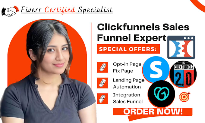 Gig Preview - Clickfunnels sales funnel, marketing sales funnel, systeme io sales funnel